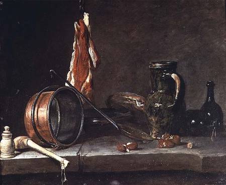Still life: Feast Day Menu von Jean-Baptiste Siméon Chardin