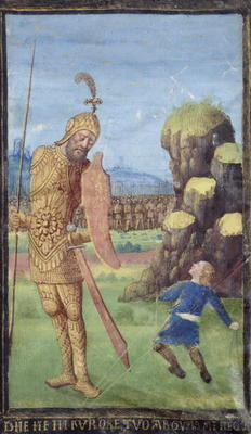 David and Goliath, from a Book of Hours, c.1470 (vellum) von Jean Colombe