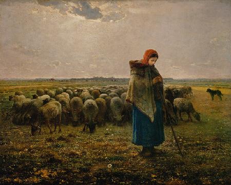 Schafhirtin mit Herde (La grande Bergère) 1863