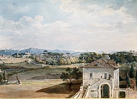 Aussicht von der Villa Poniatowski gegen die Villa Borghese und die Sabiner Berg 1818