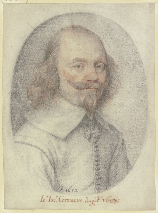 Bildnis eines Mannes mit Spitzbart und herabwallendem Haar im Oval von Johann Jakob Kornmann