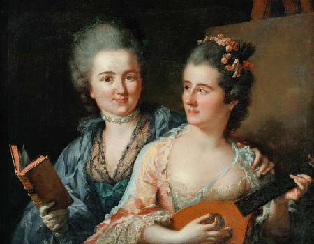 Doppelporträt der Schwestern Friederike Elisabeth und Wilhelmine Oeser 1776