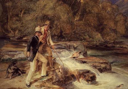 Landseer and Lewis Fishing von John Frederick Lewis