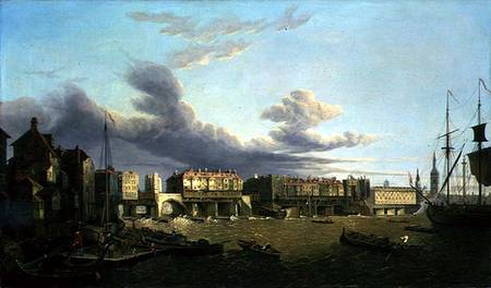 View of Old London Bridge as it was in 1747 von John Paul