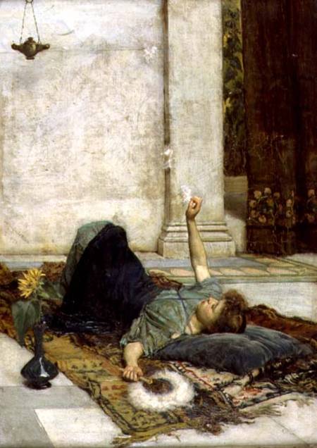 The White Feather Fan von John William Waterhouse