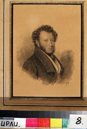 Porträt des Dichters Alexander S. Puschkin (1799-1837) 1827