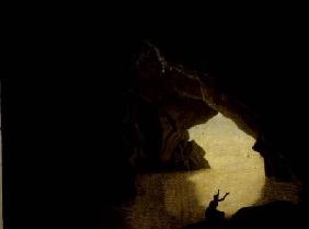 A Grotto in the Gulf of Salernum, with the figure of Julia, banished from Rome exh. 1780