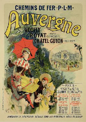 Reproduction of a poster advertising the 'Auvergne Railway', France 1892