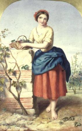 Girl with Basket of Grapes 1860