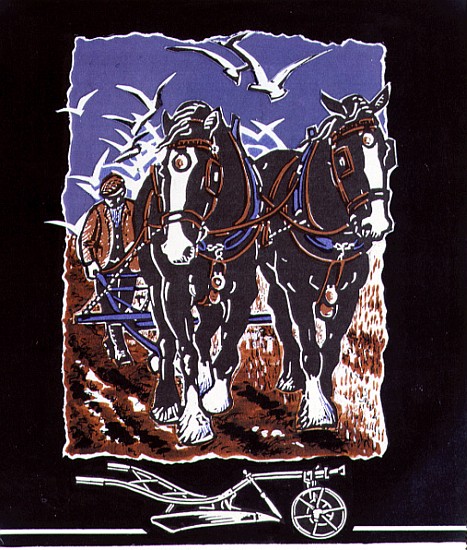 The Plough, 1997 (linocut and w/c on paper)  von Karen  Cater
