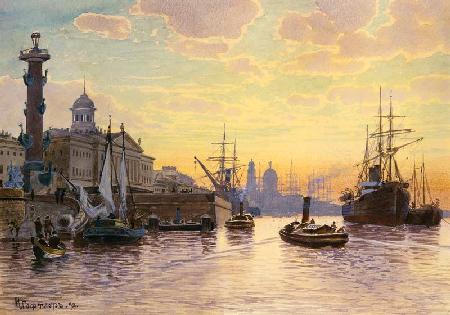 Abendstimmung über der Newa (Sankt Petersburg) 1892