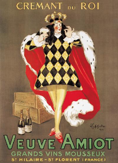 Poster advertising 'Veuve Amiot' sparkling wine 1922