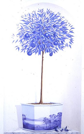 China Blue Tree set in a Niche  von Lincoln  Seligman