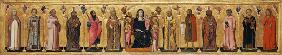 Thronende Madonna mit Kind und dem Stifter, zwölf Heiligen und Propheten 14. Jh.
