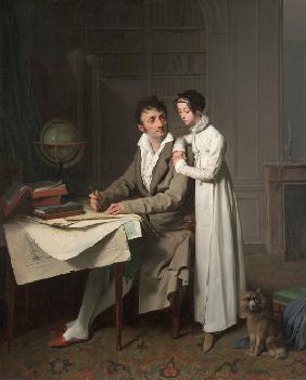 Die Geografiestunde. (Porträt von Monsieur Gaudry mit Tochter) 1812