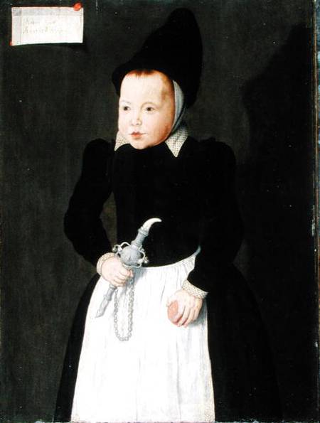 A Portrait of a Child Holding a Rinkelbel von Ludger Tom the Younger Ring