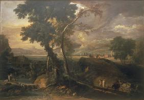 M.Ricci, Landschaft mit Wildbach u.a.