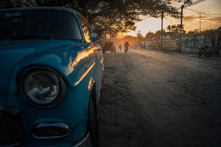 Vignales-Straße bei Sonnenuntergang