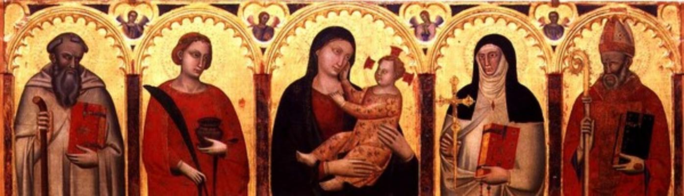 Madonna and Child with Saints (tempera on panel) von Master of the Dominican Effigies
