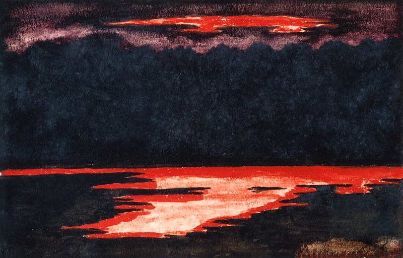 Sonnenuntergang. Um 1896. (Mit Bezeichnung: Selbst entworfen) von Max Beckmann
