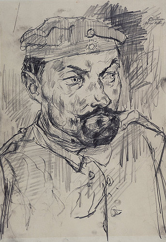 Landsturmmann Ernst Pflanz, Brustbild. 1915 von Max Beckmann