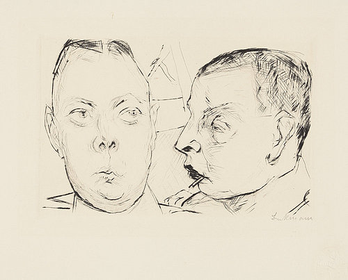Zwei Autooffiziere, aus Gesichter, Bl. 15. 1915 (H 84 B.b.) von Max Beckmann