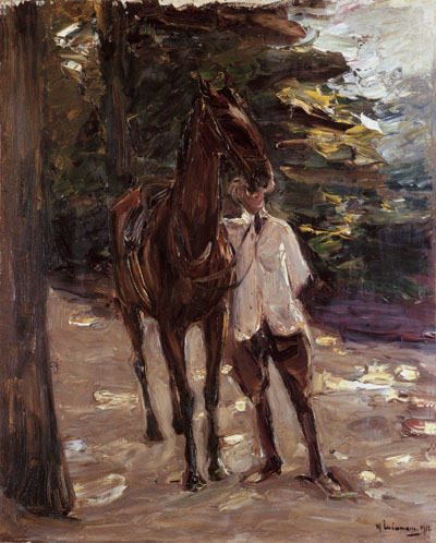 Reitknecht mit Pferd von Max Liebermann