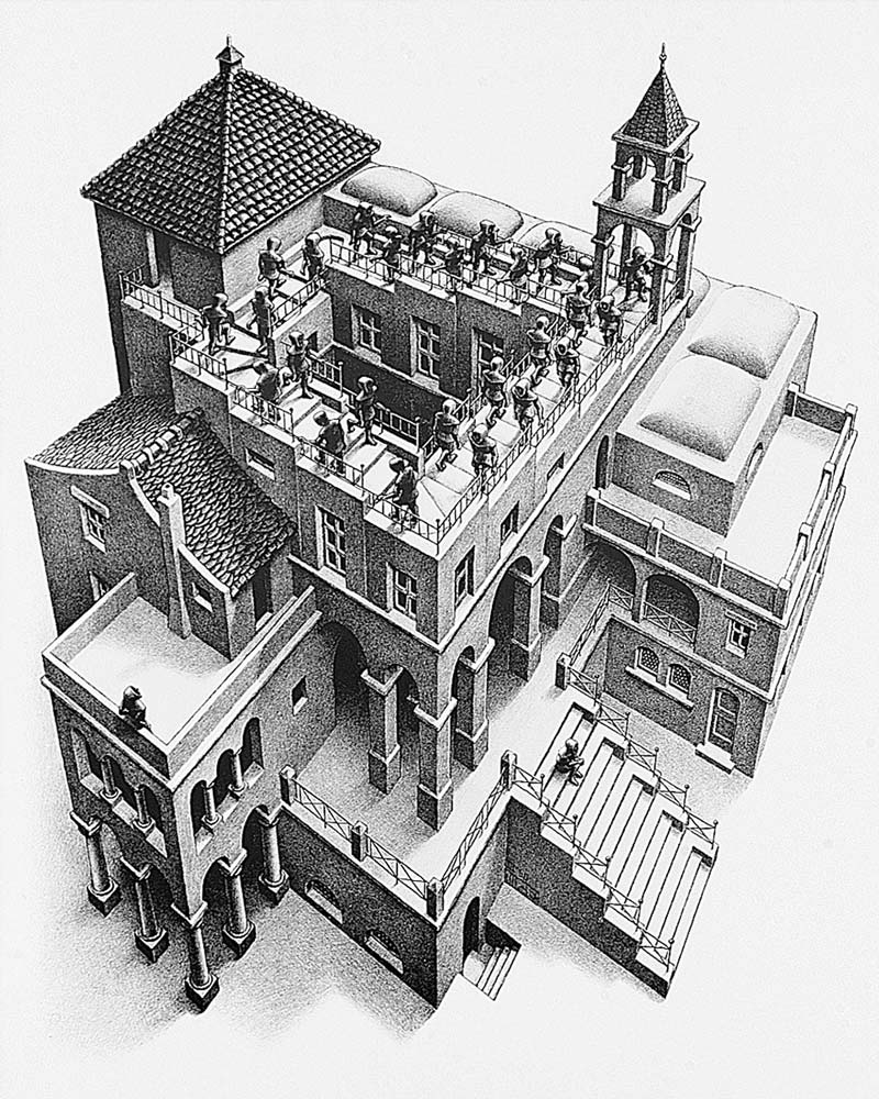 Bild:  M.c. Escher - Treppauf und Treppab - (ESE-23)