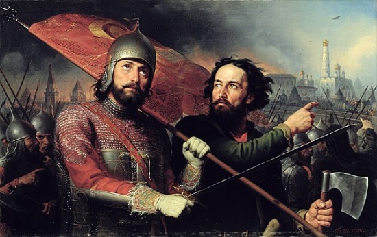 The National Uprising of Kuzma Minin (d.1616) and Count Dmitry Pozharsky (1578-1642) 1850 von Michail Ivanovich Skotti