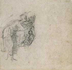 Study of a group of Figures, c.1511 (black chalk on paper) 16th