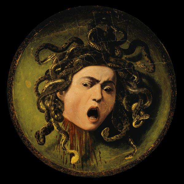 Medusa, painted on a leather jousting shield c.1596-98