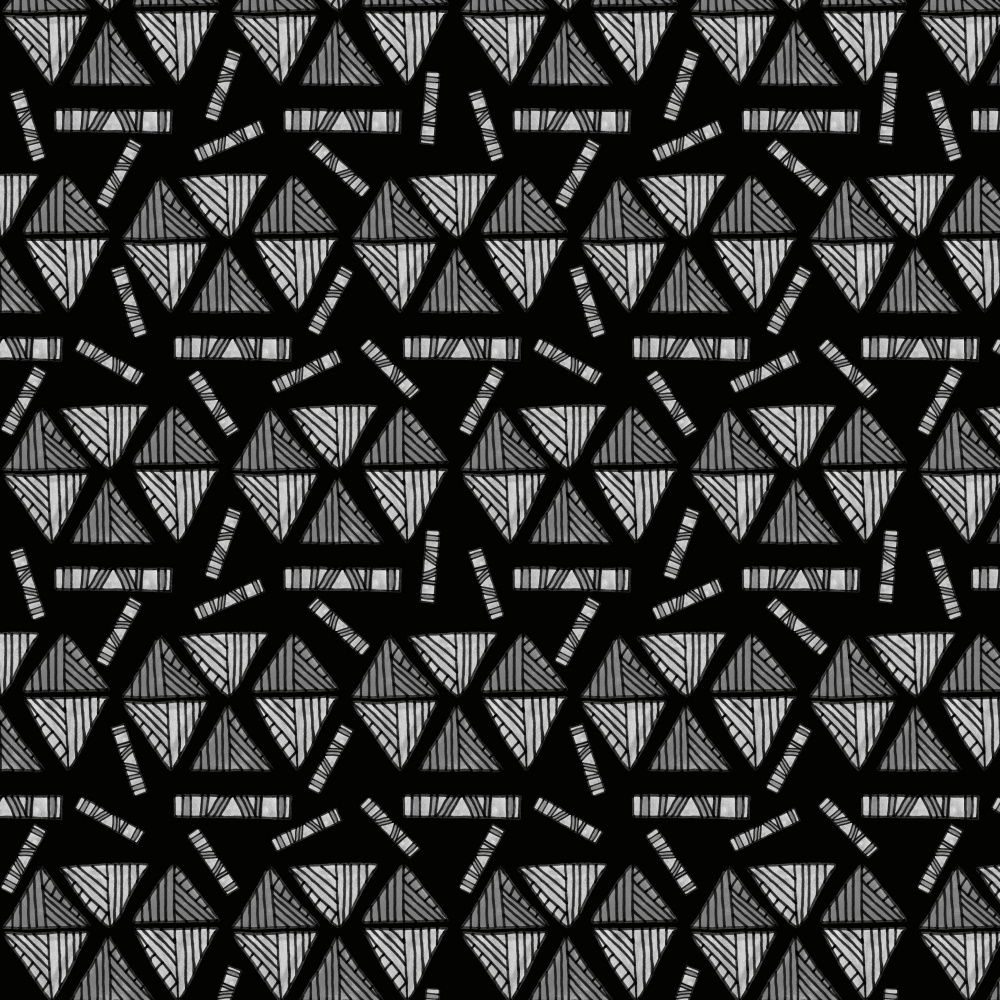 Stammesethnische Dreiecke Formen Grau Schwarz von Michele Channell