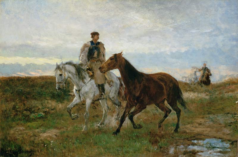 Ungarische Reiter auf dem abendlichen Heimweg von Mihály Munkácsy