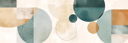 Abstrakte Kreise in verschiedenen Farben, organische Formen, glatte Linien, ruhige Aquarelle, sanfte 2023