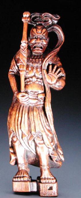 Netsuke depicting a temple guardian sculpture c.1870-90