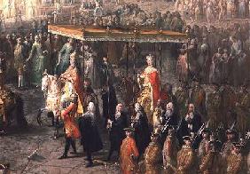 The coronation procession of Joseph II (1741-90) Emperor of Germany, in Romerberg 1764