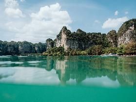 Blick auf Rai Leh vom Wasser, Thailand 2018