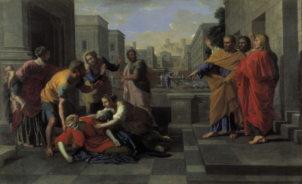 Death of Sapphira / Poussin / c.1654/56 von Nicolas Poussin