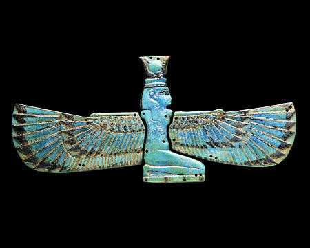 An Egyptian Turquoise Glazed Composition Pectorial In The Form Of A Winged Isis von 