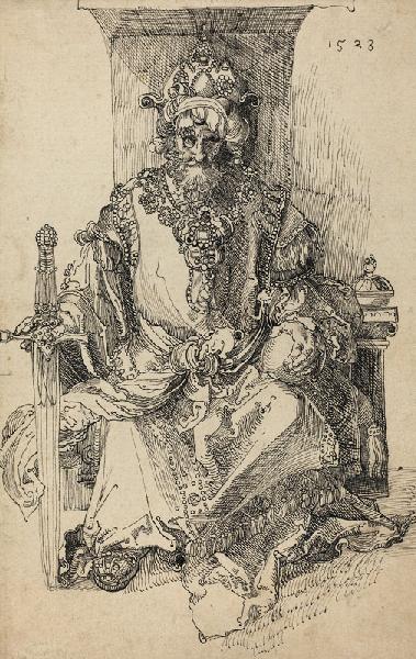 An Oriental Ruler Seated on His Throne 1523