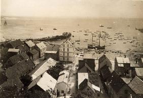 Helgoland,Blick vom Ober zum Unterland