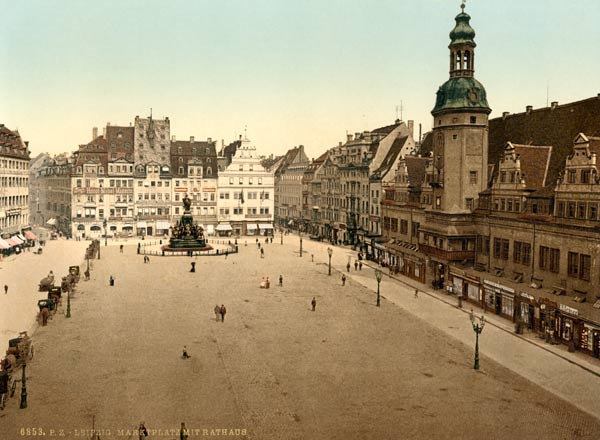 Leipzig, Markt mit Rathaus von 