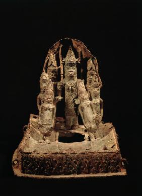 Oba mit Gefolge, Benin, Nigeria / Bronze