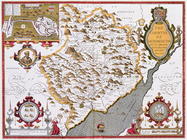 The Countye of Monmouth, engraved by Jodocus Hondius (1563-1612) from John Speed's 'Theatre of the E 18th