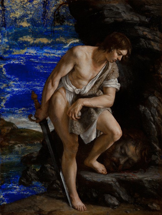 David mit Kopf des Goliath von Orazio Gentileschi
