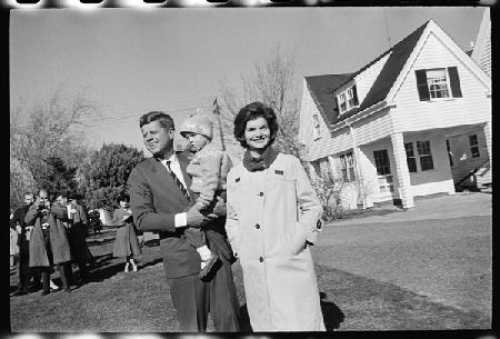 John F. Kennedy with Jackie Kennedy and daughter, Caroline 1960