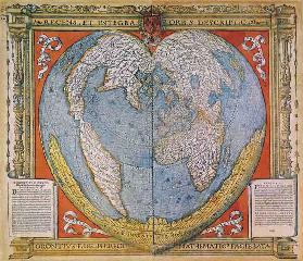 Weltkarte in Herzform 1536