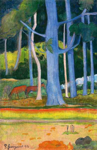 Landschaft mit blauen Bäumen (Paysage aux troncs bleus) 1892