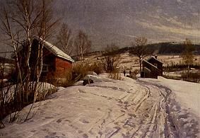 Winterlandschaft bei Lillehammer von Peder Mørk Mønsted