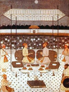 Two Moghul Princes Conversing at Night c.1480-90